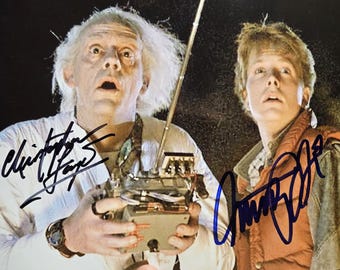 Back to the Future Cast Autograph Christopher Lloyd Michael J. Fox