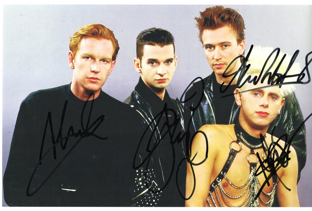 Depeche Mode Extreme Rare Signed Photo All 4 Members Autographs