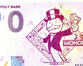 0 euro note Monopoly Bank