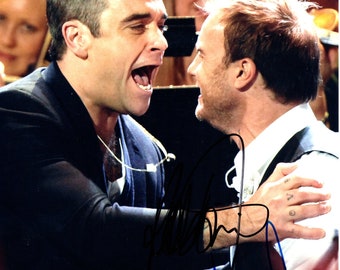 Robbie Williams and Gary Barlow autograph Take That