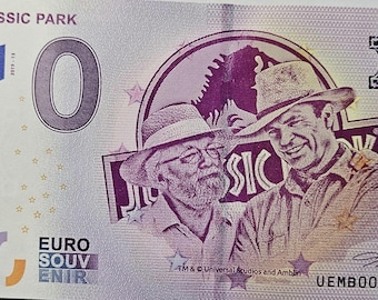 0 Euro note Jurassic Park