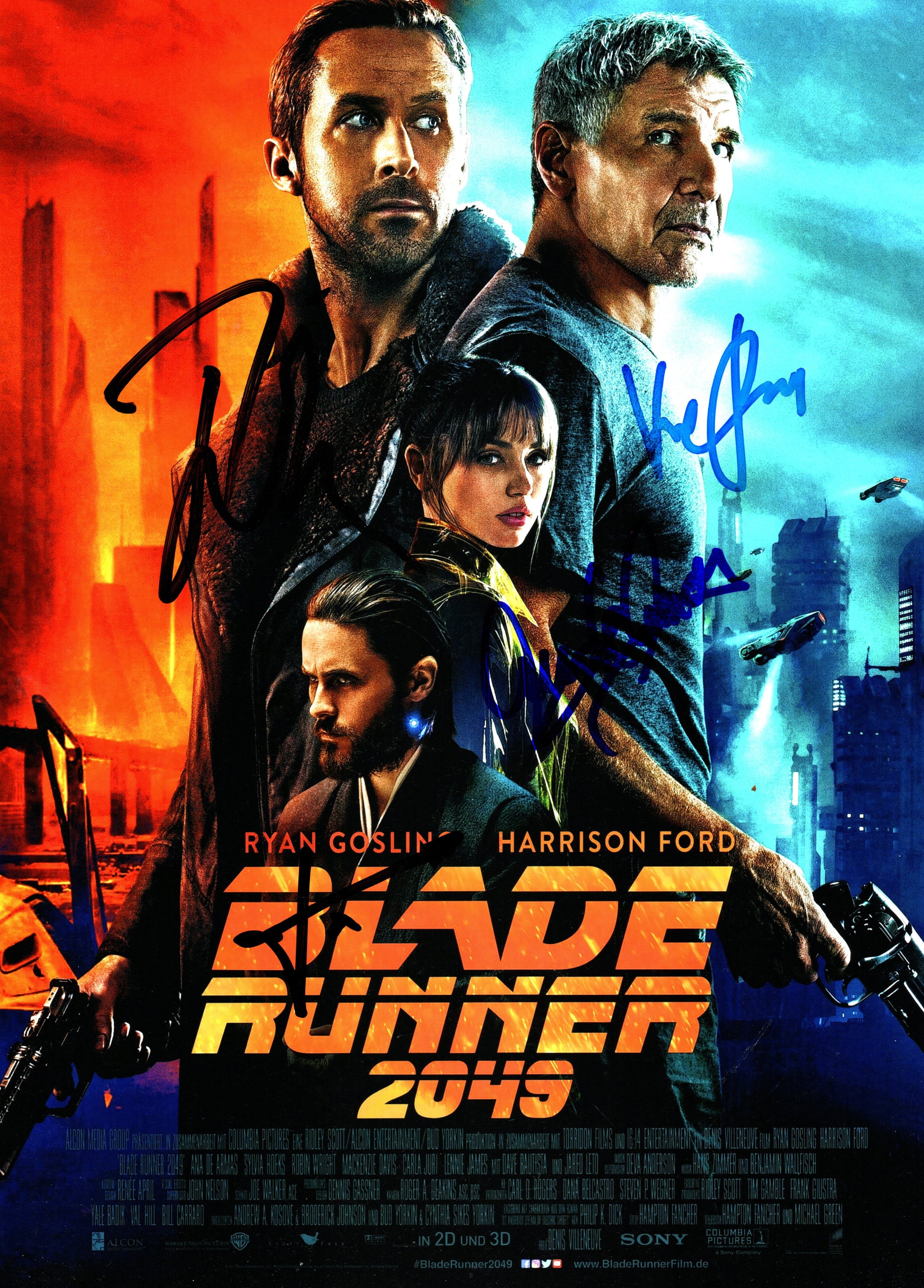 Blade Runner 2049 Cast Autograph Harrison Ford Ryan Gosling Etsy