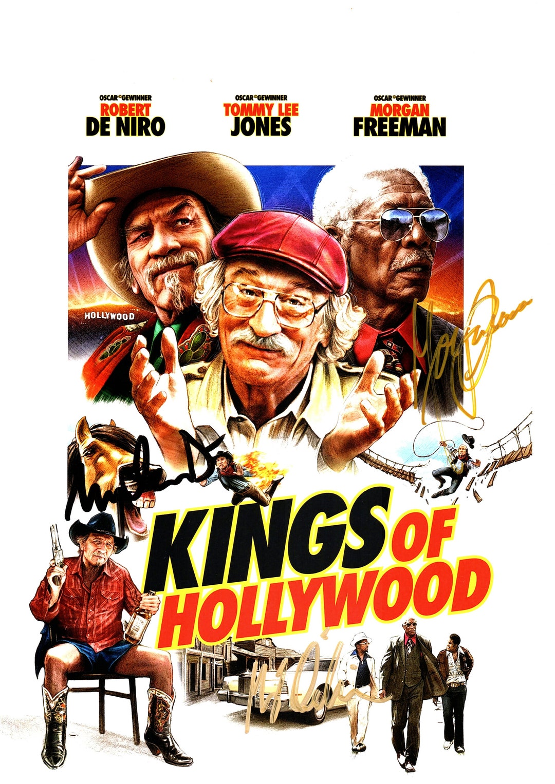 Kings of Hollywood Cast Autograph Morgan Freeman Robert De Niro