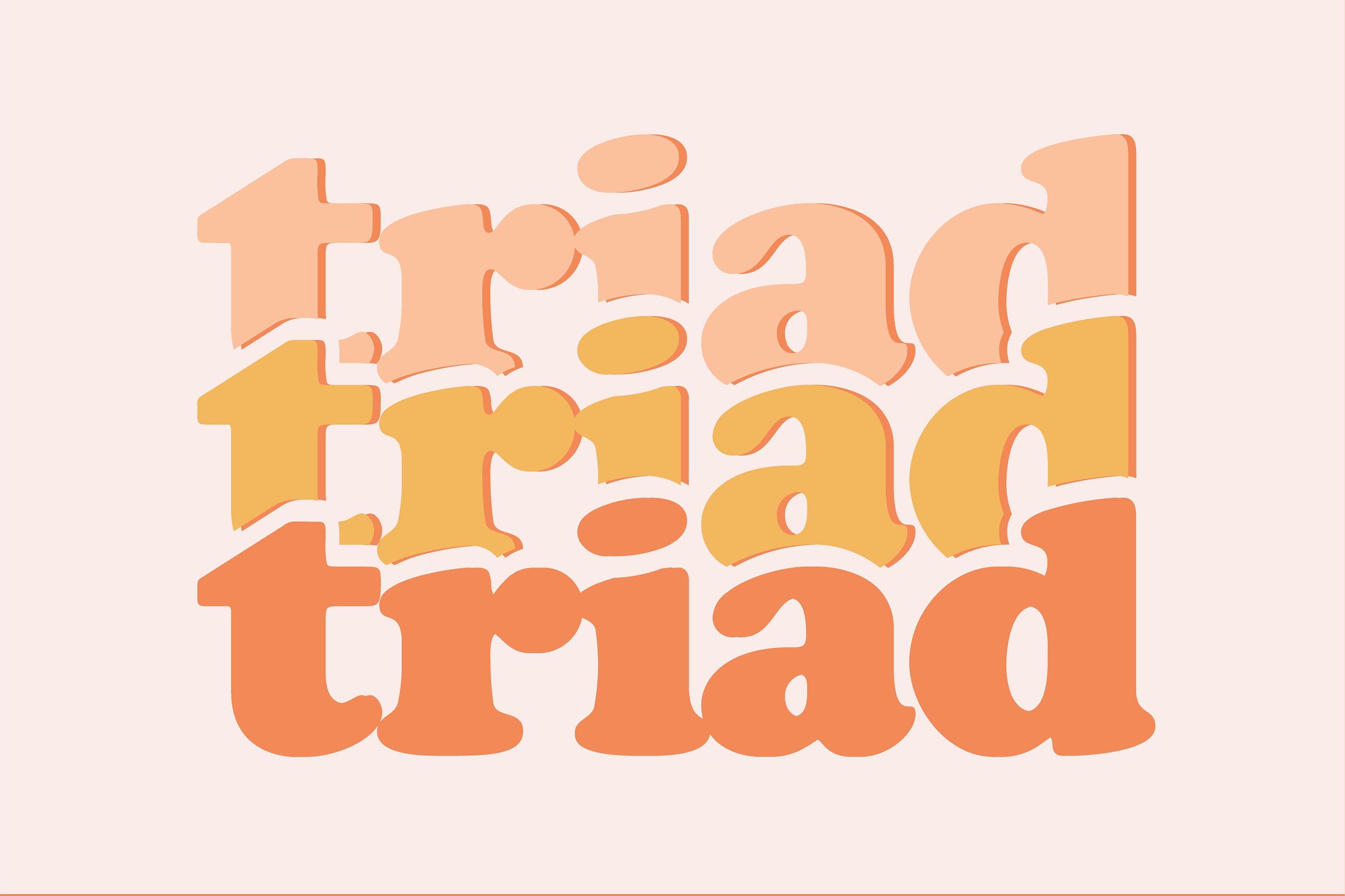 Triad Stacked Font | Layered Font, Groovy Font, Retro Font, 70s Font, Funky Font, Geometric Font, Psychedelic Font