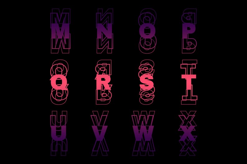 Echo Stacked Font | Layered Font, Soundwave Font, Stack Font, Pile Font ...