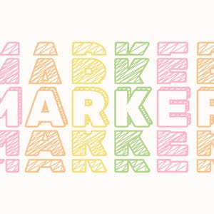 Marker Stacked Font | Layered Font, Kids Font, Fun Font, Handwritten Font, School Font, Bold Font, Playful Font