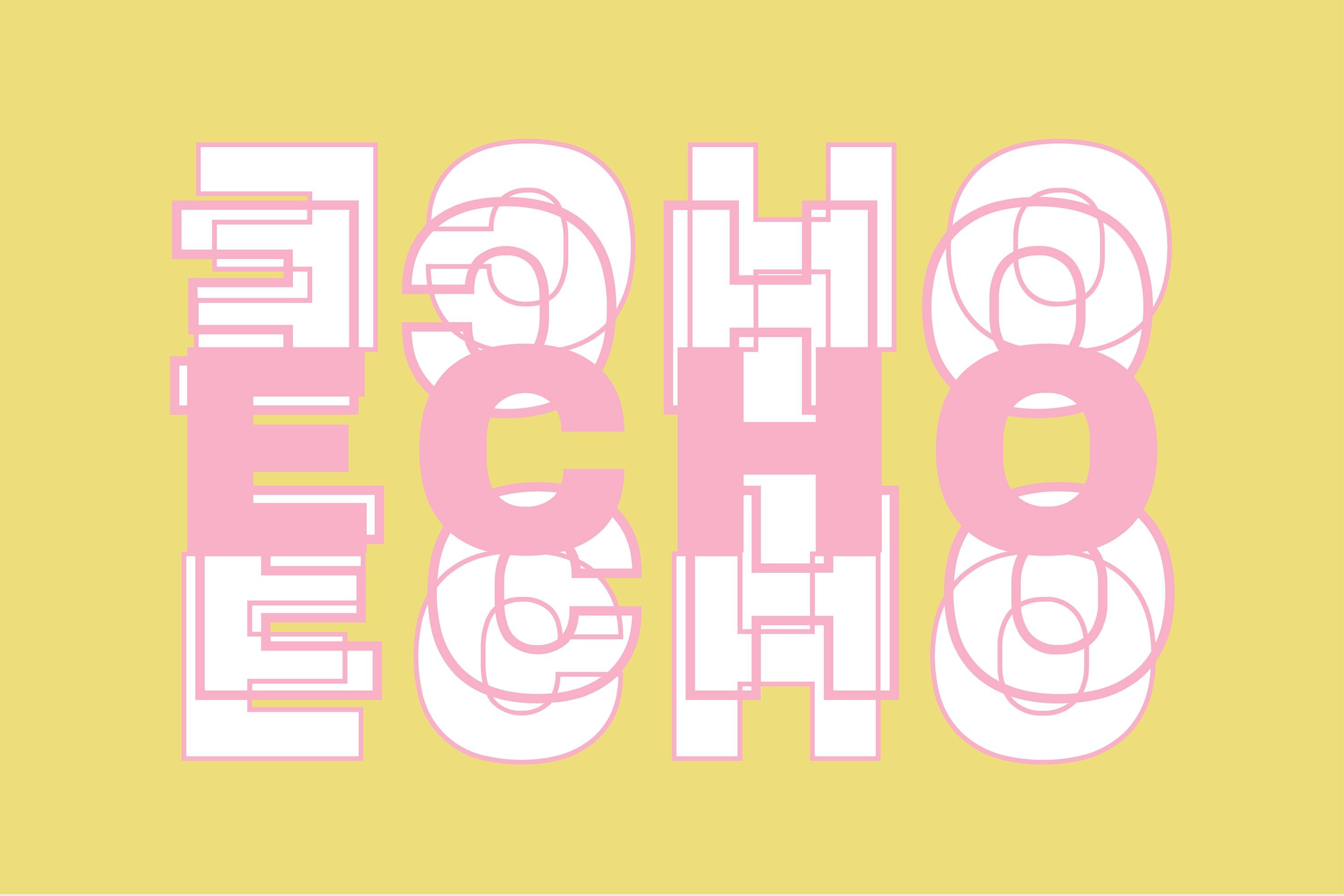 Echo Stacked Font | Layered Font, Soundwave Font, Stack Font, Pile Font ...