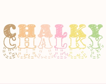 Chalky Stacked Font | Layered Font, Kids Font, Children Font, Fun Font, Playful Font, School Font, Chalk Font, Handwritten Font