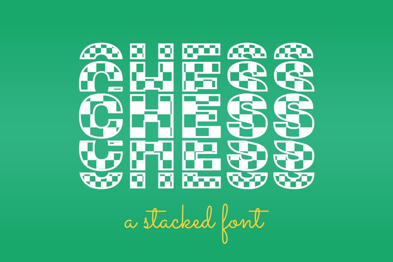 Chess Design Text Chess Stacked Font | Layered Font, Patterned Font, Chessboard Font ...