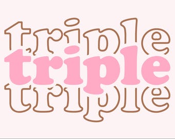 Triple Stacked Font | Layered Font, Groovy Font, 70s Font, Funky Font, Bold Font, Layered Font, Retro Font