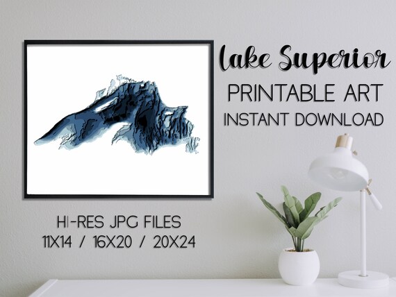 Lake Superior Printable Wall Art Poster Instant Digital | Etsy