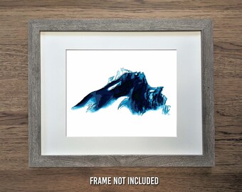 Lake Superior Bathymetric Depth Map Art Print