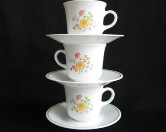 Corelle Tea Coffee Cups Meadow Set of 3