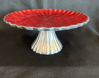 Pedestal Cake Stand Julia Knight Peony Pomegranate 10"