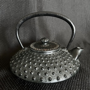 Japanese Iwachu Cast Iron Small Teapot Tetsubin Black Hobnail Design