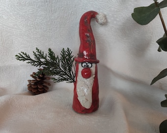 Weihnachtsmann, Nikolaus, Raku Keramik, Santa, Geschenk, Weihnachtsdeko,