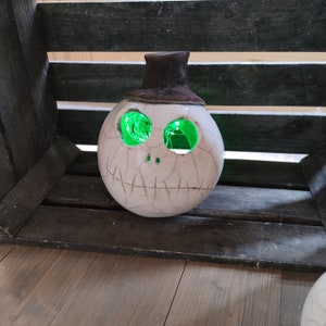 Ghost, &quot;Aragon&quot;, ghost, jack, tealight holder ceramic, raku ceramic, unique, handmade, garden decoration, Halloween, autumn