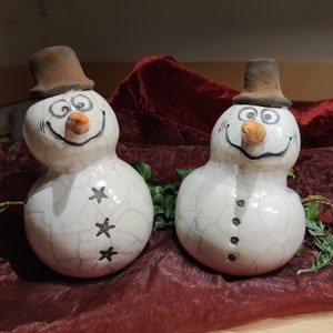 Snowman, Rakukeramik, Winter decoration, Christmas decoration, Gift, Smoke burn, Stars,