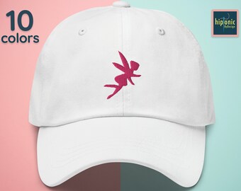Fairy Embroidered Dad hat, Fairy Wings Embroidered Cap, Fairy Themed Party Gift, Baseball Cap For Her, Gift For Teen Girl, Fairy Tale Gifts
