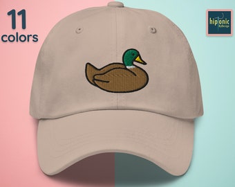 Chapeau de papa brodé de canard, casquette brodée de canard colvert, casquette de baseball à profil bas pour lui et elle, cadeau pour les amoureux du canard, cadeaux pour animaux de compagnie de canard