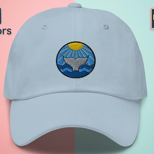 Whale Fin Embroidered Dad hat, Ocean Whale Embroidered Cap, Gift For Whale Lover, Ocean Surf Gifts, Low Profile Baseball Cap For Him And Her