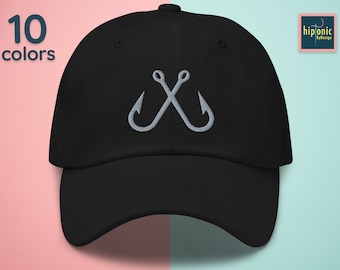 Fishing Hooks Dad hat, Fishing Embroidered Cap, Gift For Dad, Angler Fishing Gifts For Men, Fishing Trip, Fishing Themed Party, Fathers Day