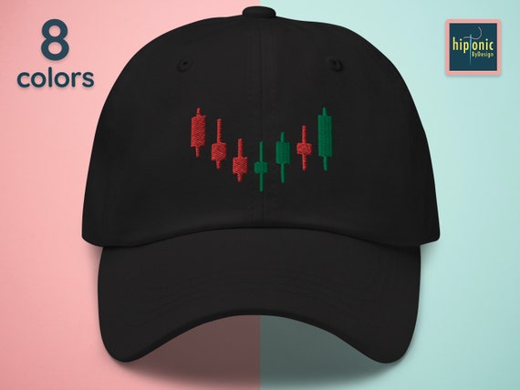 Day Trader Candlestick Pattern Dad Hat, Crypto Trader Gift, Embroidered Baseball Cap for Men & Women, Options Trader, Stock Market Investor