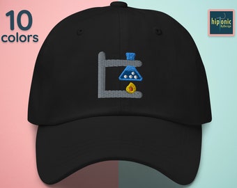 Chemistry Embroidered Dad Hat, Burner Beaker Embroidered Cap, Gift For Lab Tech, Chemistry Gift, Bunsen Burner Embroidery, Chemistry Teacher