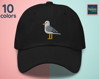 Seagull Dad hat, Embroidered Hat, Gull Seabird Lover Gift, Bird Baseball Cap for Him & Her, Nautical Seaside Travel Hat, Ocean Beach Gifts