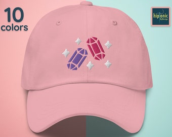 Crystals Embroidered Dad hat, Cute Crystal Healing Embroidery, Crystal Baseball Cap For Women, Gift For Jeweler, Chemistry Teacher Gifts