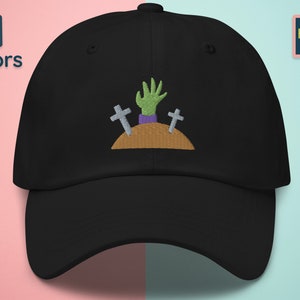 Zombie gestickter Dad-Hut, Horrorfilm-Geschenke für Männer & Frauen, Halloween Unisex Gothic Dad-Hut, Low-Profile-Baseballmütze für Sie und Ihn