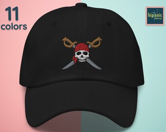 Pirate Embroidered Dad hat, Pirate Swords Embroidered Cap, Pirate Themed Gifts For Men And Women, Low Profile Baseball Cap For Him And Her