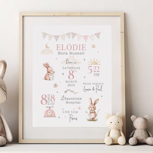 Neues Baby-Mädchen-Geschenk, Geburts-Stat-Druck, Andenken für neues Baby, Mädchen-Schlafzimmer-Druck, Kinderzimmer-Druck, Neugeborenen-Geburts-Druck, neues Elterngeschenk