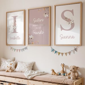 Sisters Print, Sisters make the Best Friends, Girls Bedroom Prints,Girls Prints,sister pink decor,rainbow,Sisters,Girls Bedroom Decor