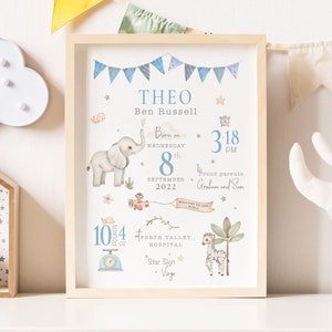 Personalisiertes Geschenk für Junge, Geschenk für Junge, Geburtsdruck, Geburtsanzeige, Geburtsdruck, Geburtsdruck, Geburtsdruck