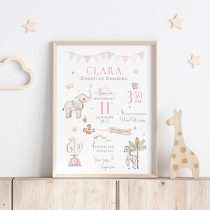 New Baby Print Gift, Personalised print for boy, Blue Print, Nursery Print Boys, Personalised Gift for Boys, Birth Stats print