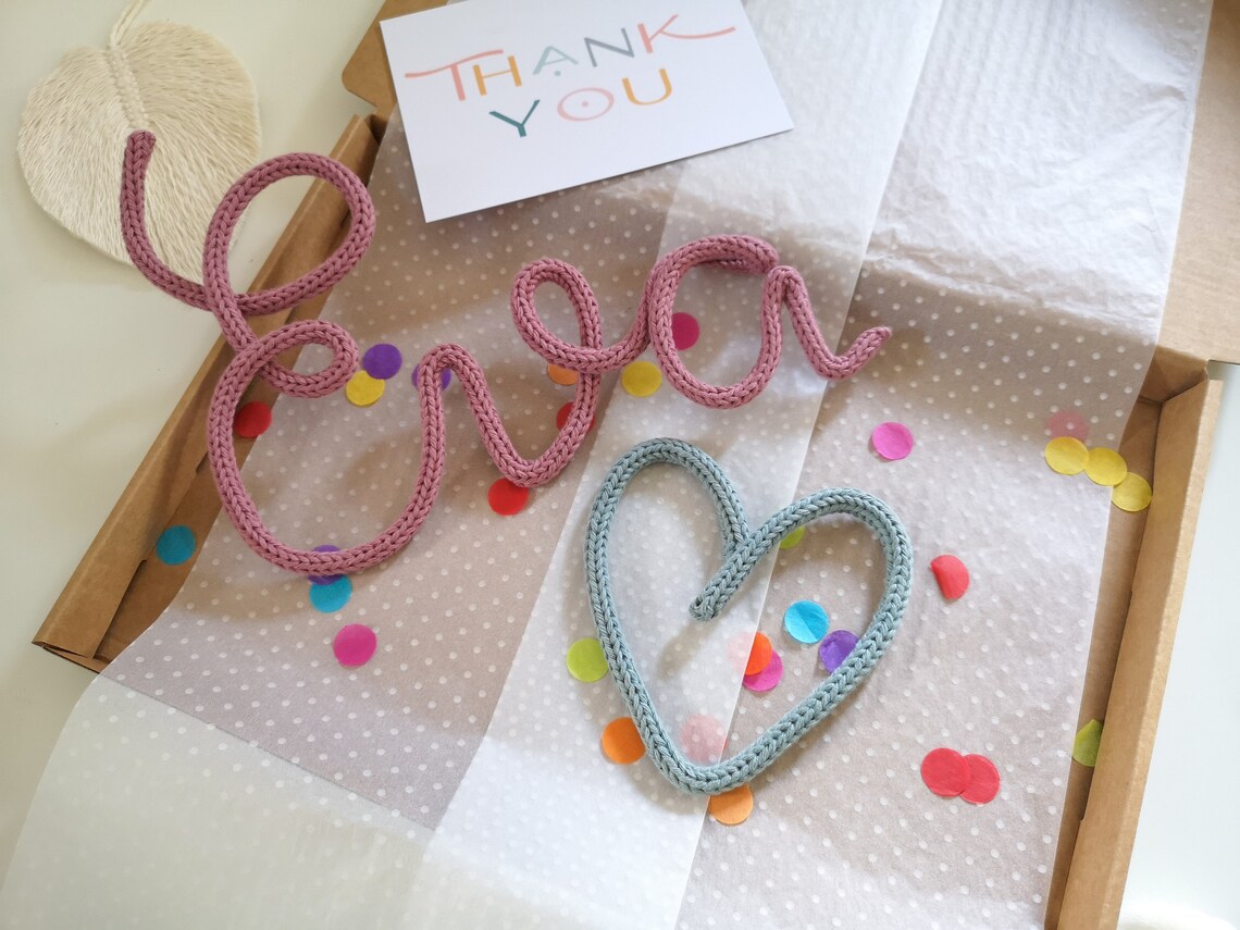 CUSTOM Name wool word sign tricotin wool sign wool word Etsy