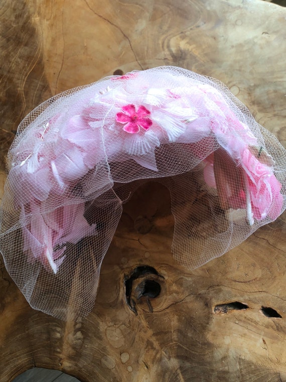 Vintage Pink Floral Hat
