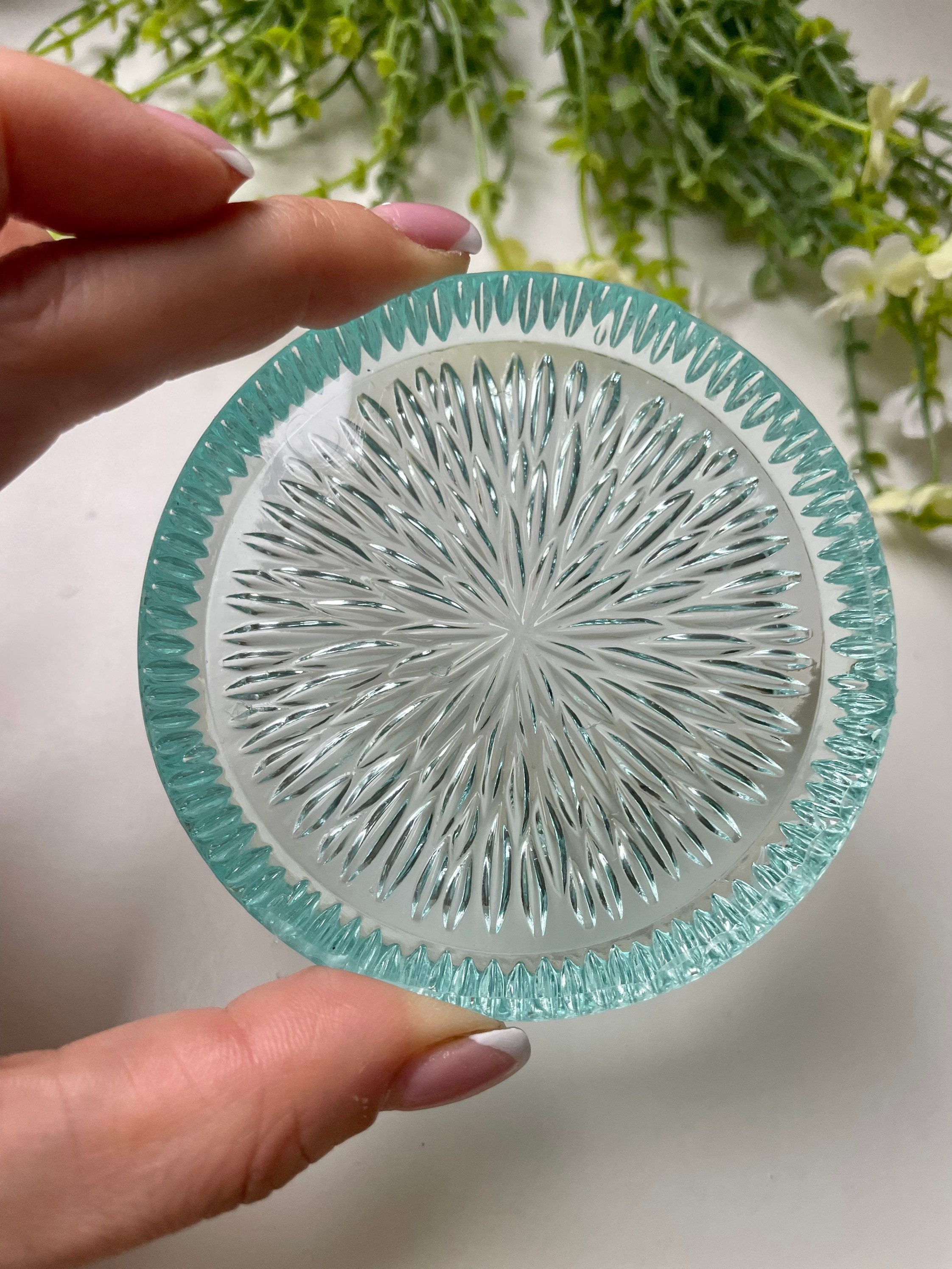 Flower coaster Silicon mold Crystals coaster Mold for Resin Etsy