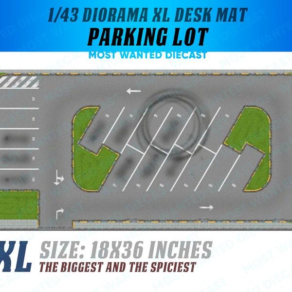 1/43 Diorama XL Desk Mat - Parking Lot