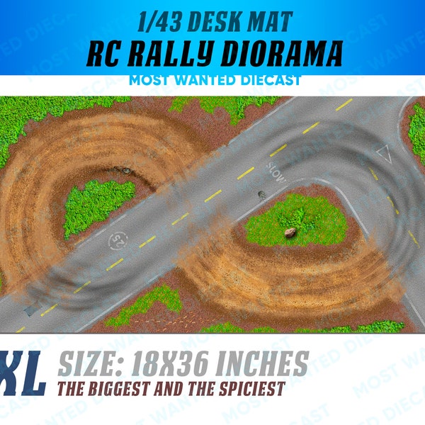 1/43 RC Rally Track Desk Mat Diorama