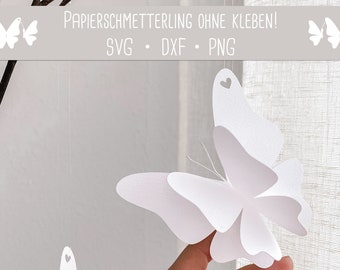 DIYの紙製蝶々用のプロッターファイル（SVG、DXF、PNG）。スプリングカッティングプロッター
