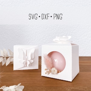 Schachtel mit Schmetterling zum selber bauen |  Digitale plotterdatei SVG, DXF, PNG | Geschenkverpackung