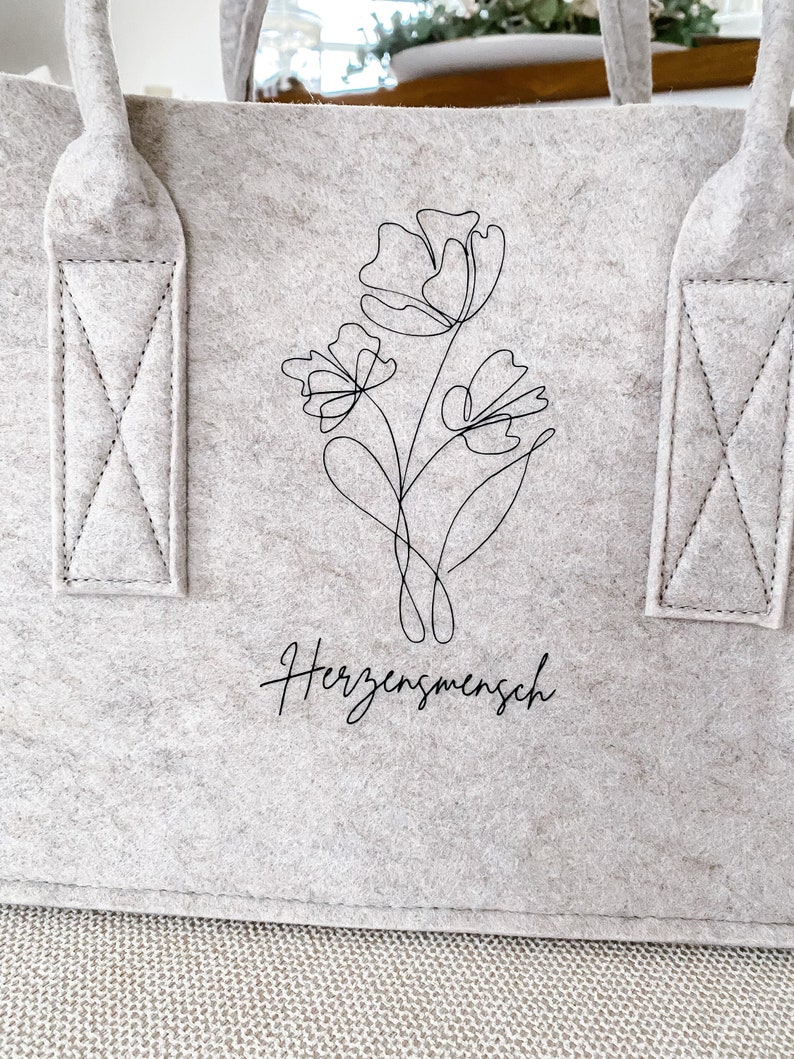 Shirtracer Baumwolltasche „Pflanzen & Blumen“ – Schwarze Umhängetasche 42x38 Cm