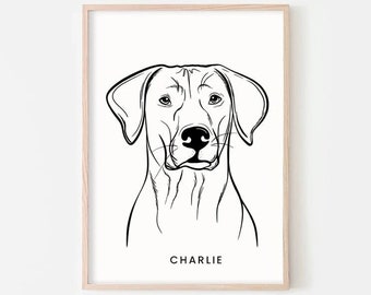 Custom Pet Portraits Using Pet Photo, Digital Dog Portrait, Pet Drawing, Personalized Dog Wall Art, Pet Portrait Drawing,Sketches From Photo