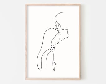 Abstract Couple Line Art, Minimalist, One Line Art, Love Art, Love Line Print, Hugs Line Art, Body Couple One Line, Couple One Line Art