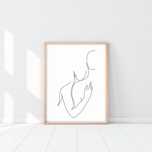 Abstract Couple Line Art Romantic Poster Couple One Line Art Body Couple One Line Drawing Love Line Art Love Print Hugs Line Art Minimalist image 4