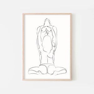 Erotische Linie Art Print 3er Set, Sexy Akt Wandkunst, nackte minimalistische Kunst, nackte Linie Kunst, moderne Kunst, Sex Szene Zeichnung Kunstwerk, einzigartige Kunst Bild 3