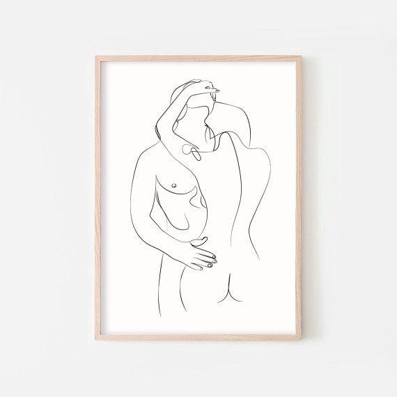 Nude Line Drawing Erotic Art Print Nude Prints Booty Print Sex - Etsy