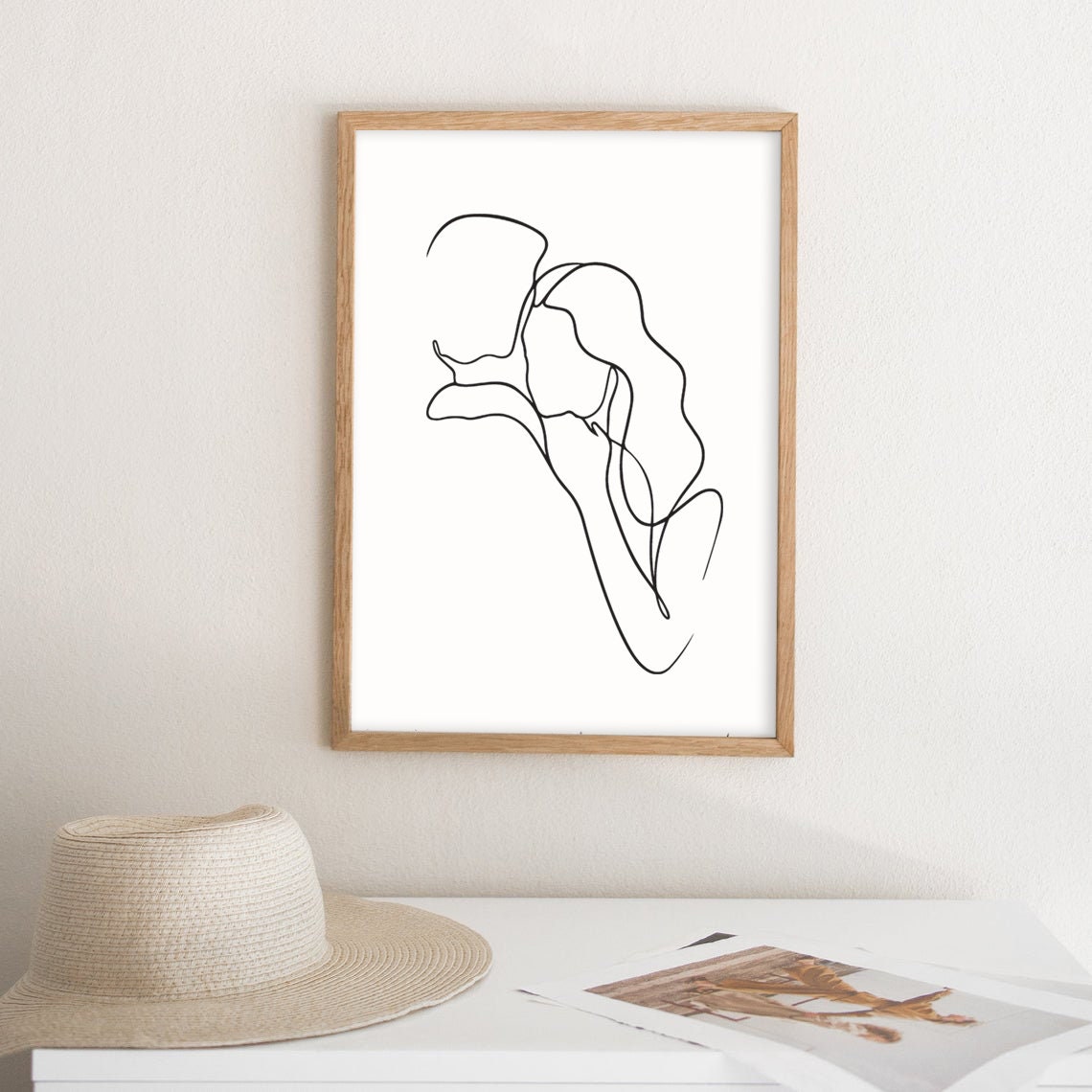 Abstract Couple Line Art Set of 3 Prints, Love Line Art